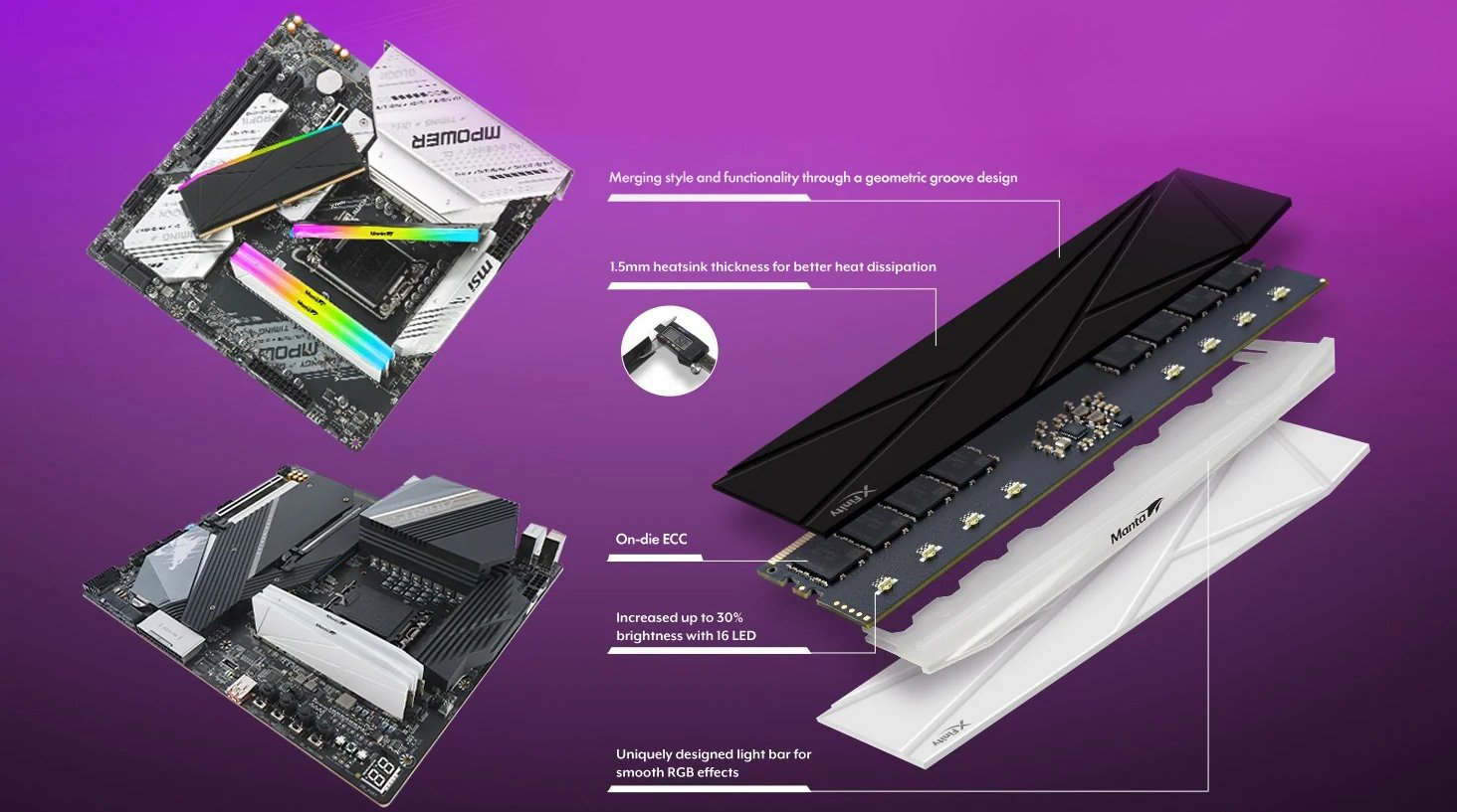 V-COLOR Manta XFinity RGB DDR5 32GB (16GBx2) 8000MHz XMP 3.0
